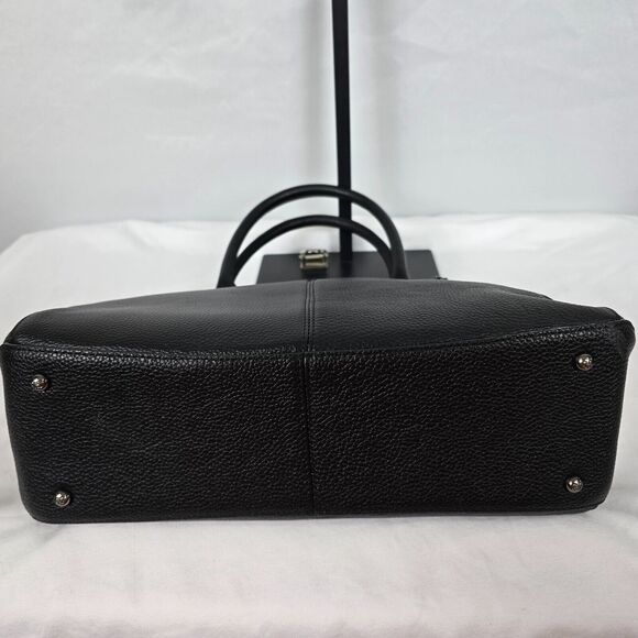 Giorgio Ferretti Satchel Black Italian Leather Double Handle 15" x 10" x 4" - Picture 12 of 16